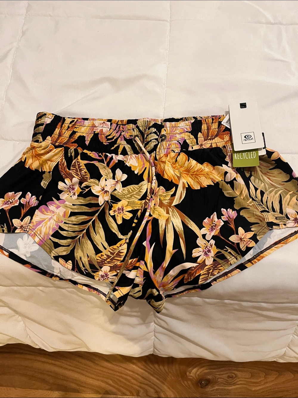 Rip Curl Black Tropical Floral Running Shorts